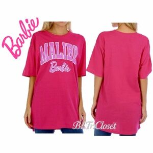 Barbie Malibu Graphic Tee - Hot Pink‎ Sz Large Beach Surfrider kawaii Barbiecore